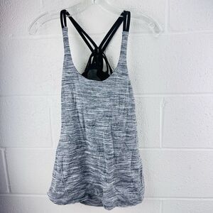 Lululemon Moment To Movement 2 In 1 Tank Space Dye Camo Black White Sz 4 Yoga